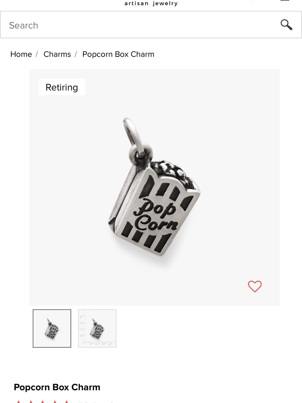 Popcorn box charm